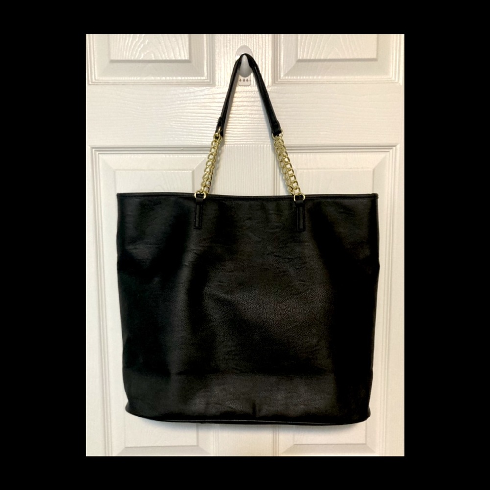 Betsy Johnson Large Black Studded Pins Tote w/ Small Crossbody. NWT! - Picture 4 of 16